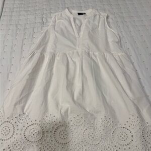 GAP White V-Neck Sundress Casual